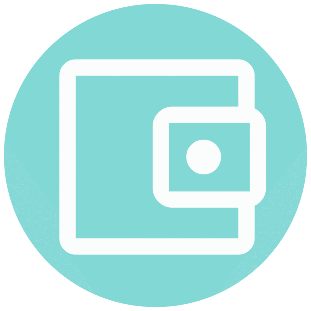 account balance wallet teal circle icon