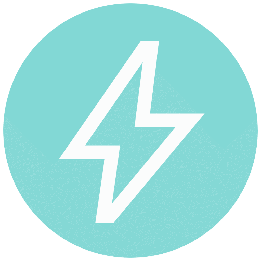 bolt teal circle icon