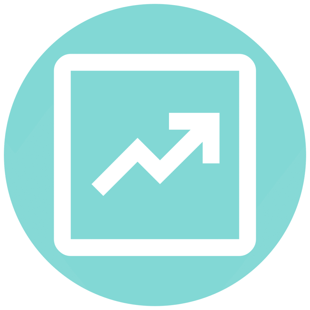 chart data teal circle icon