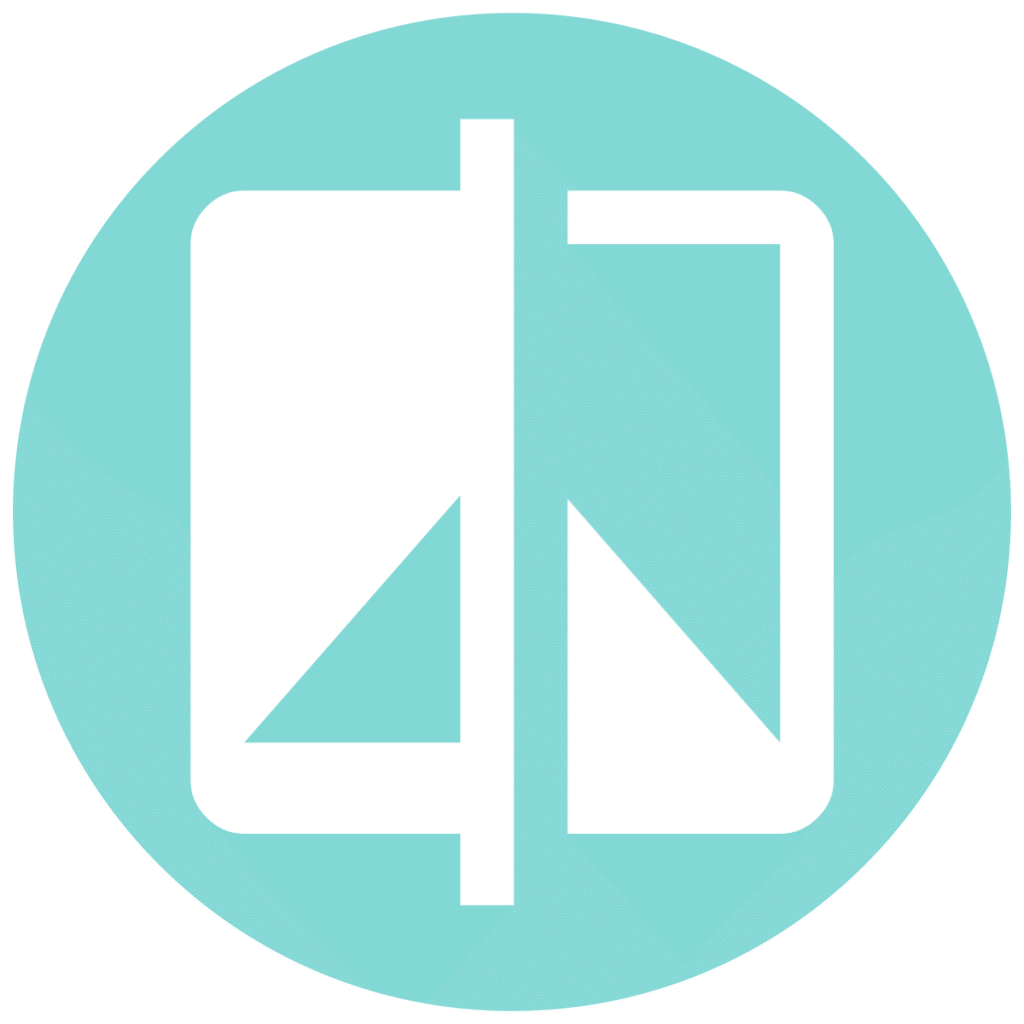 compare teal circle icon