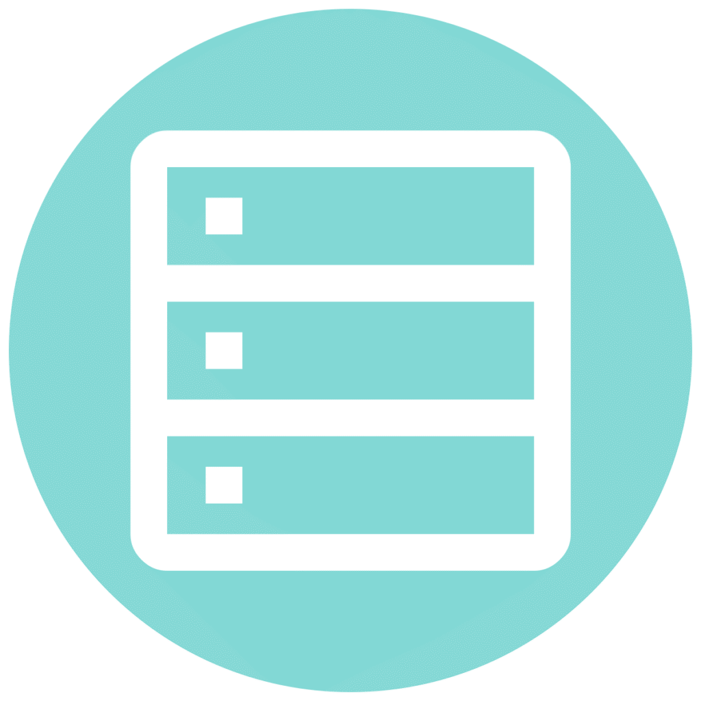 data table teal circle icon