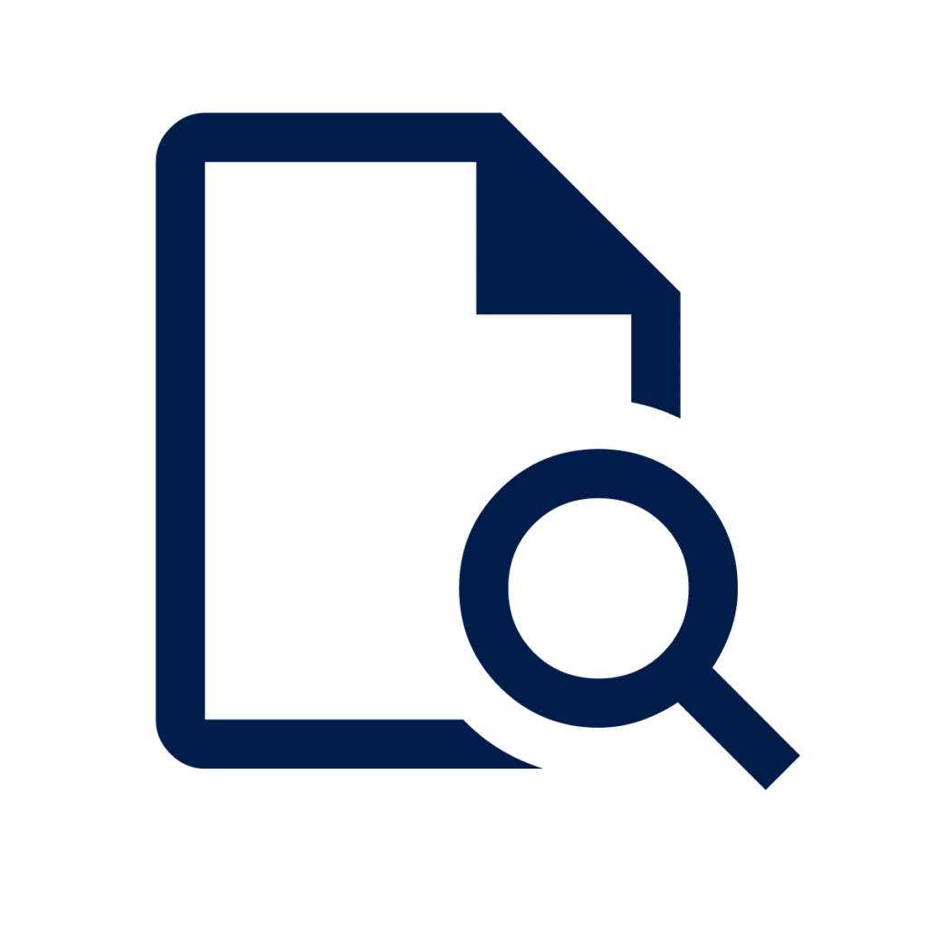 document search navy icon