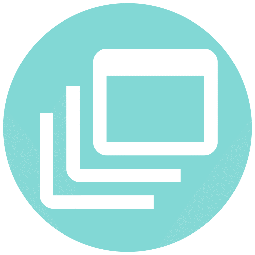 dynamic feed teal circle icon