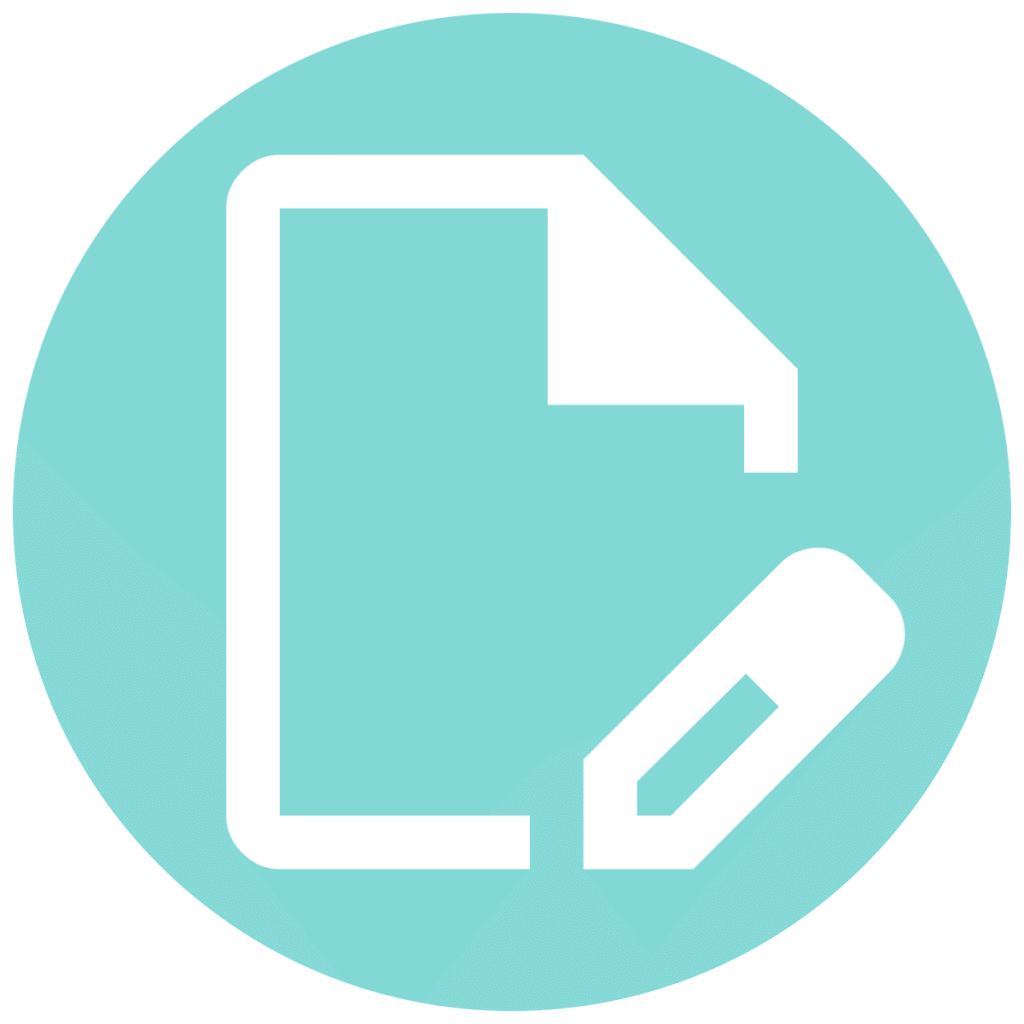 edit document teal circle icon