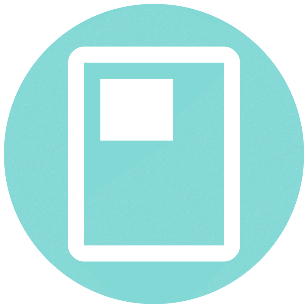 float portrait teal circle icon