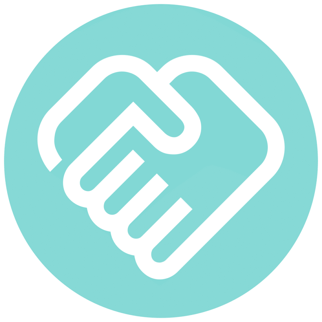 handshake teal circle icon 2