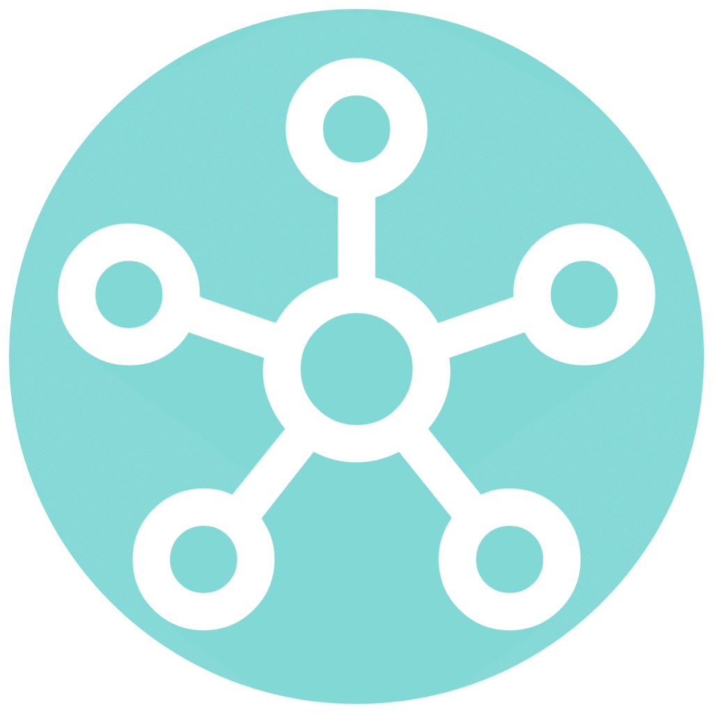 hub teal circle icon
