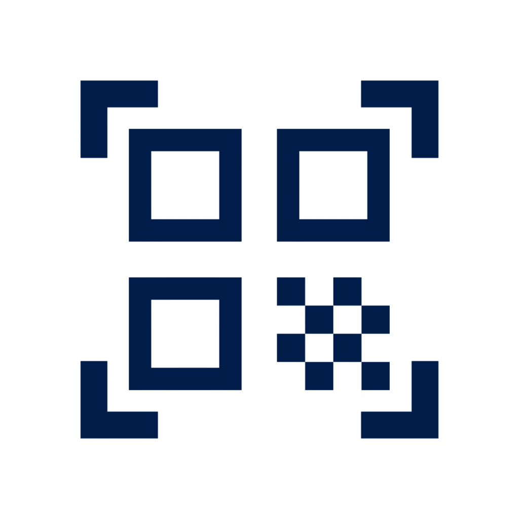qr code scanner navy icon