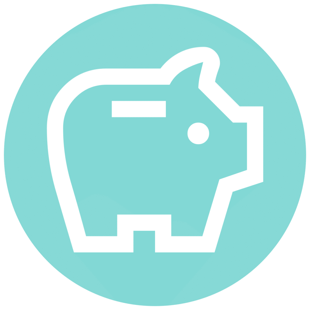 savings teal circle icon