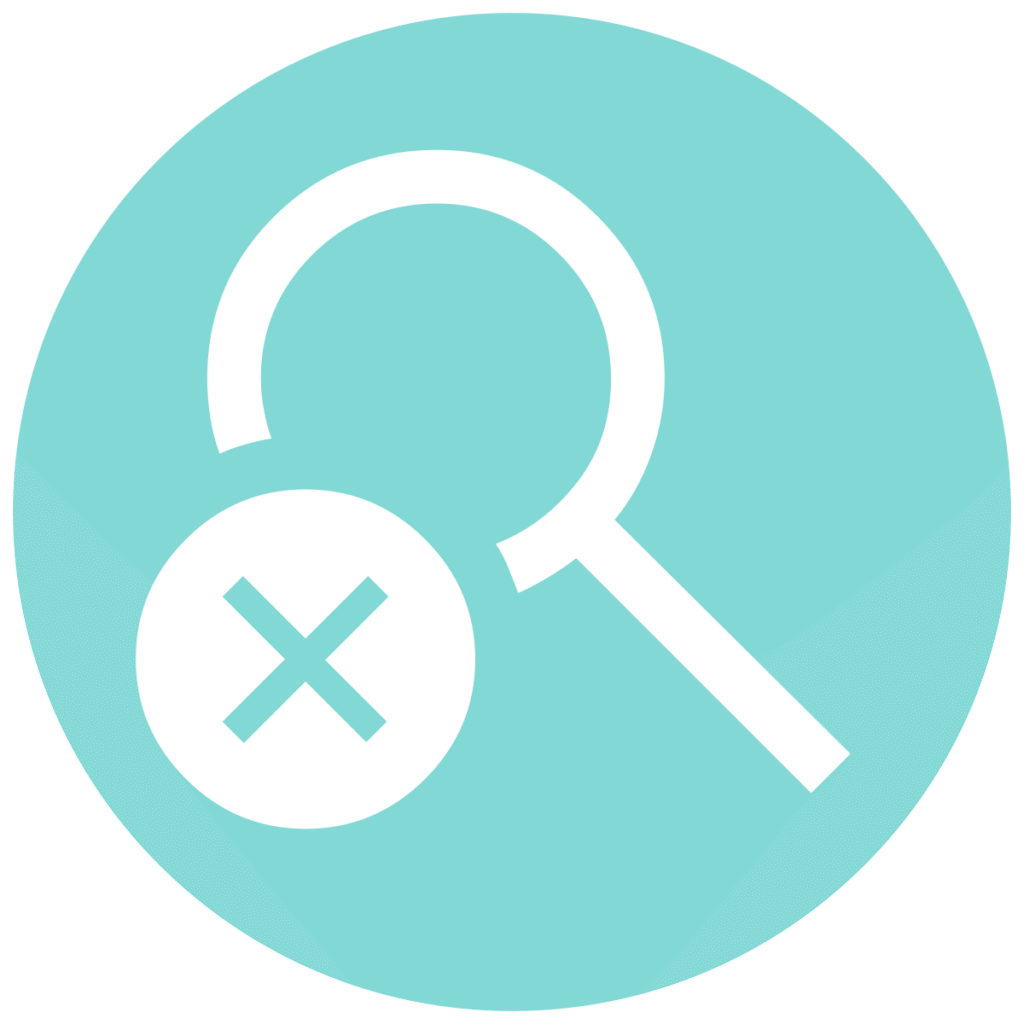 search off teal circle icon