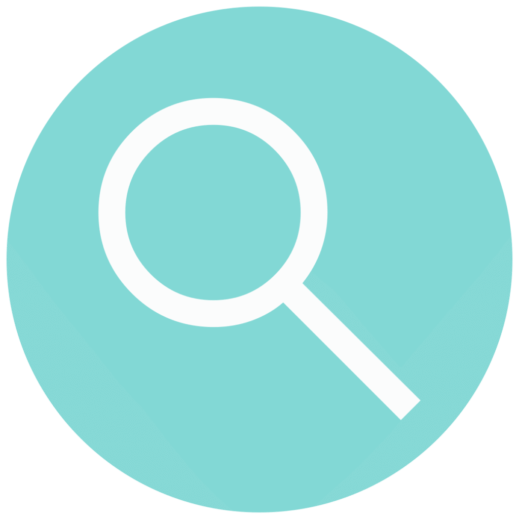 search teal circle icon