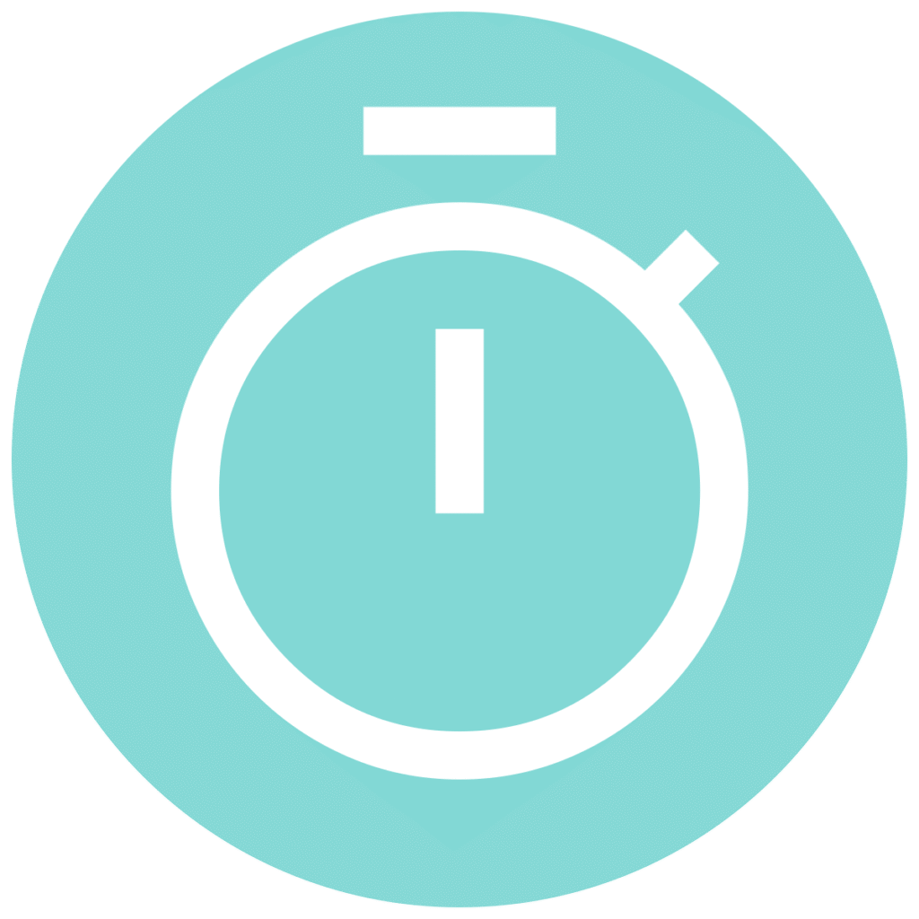 timer teal circle icon