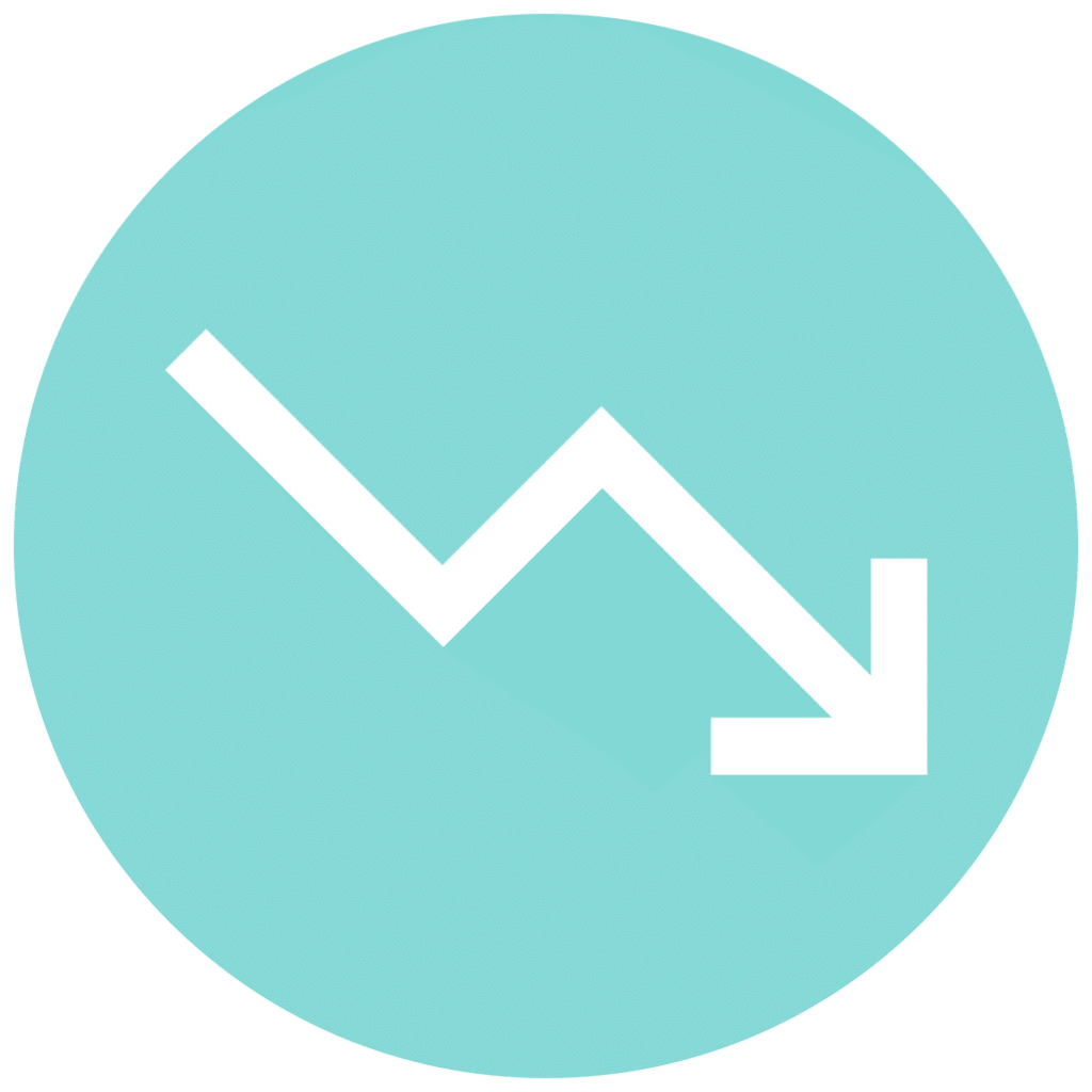 trending down teal circle icon 1