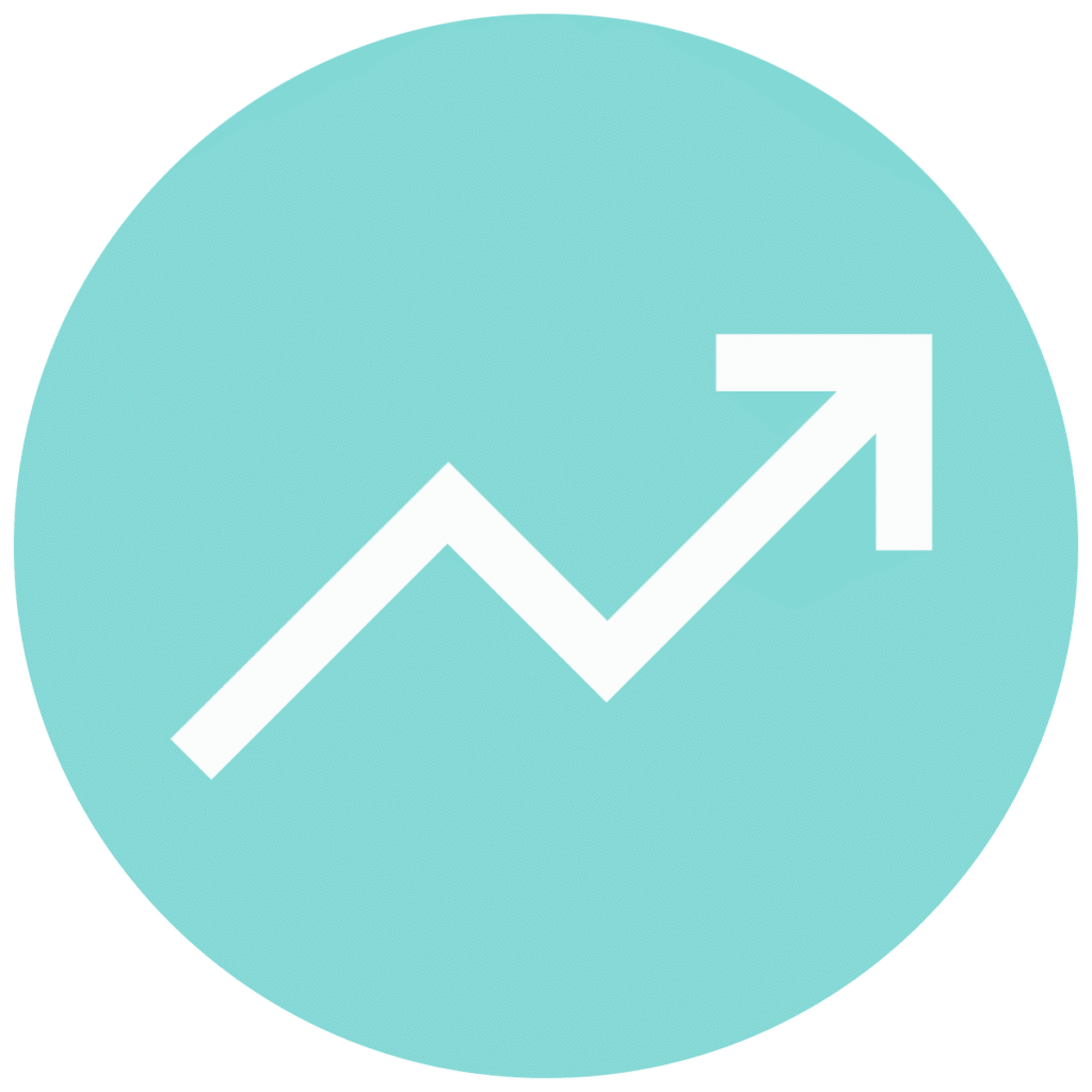 trending up teal circle icon 1