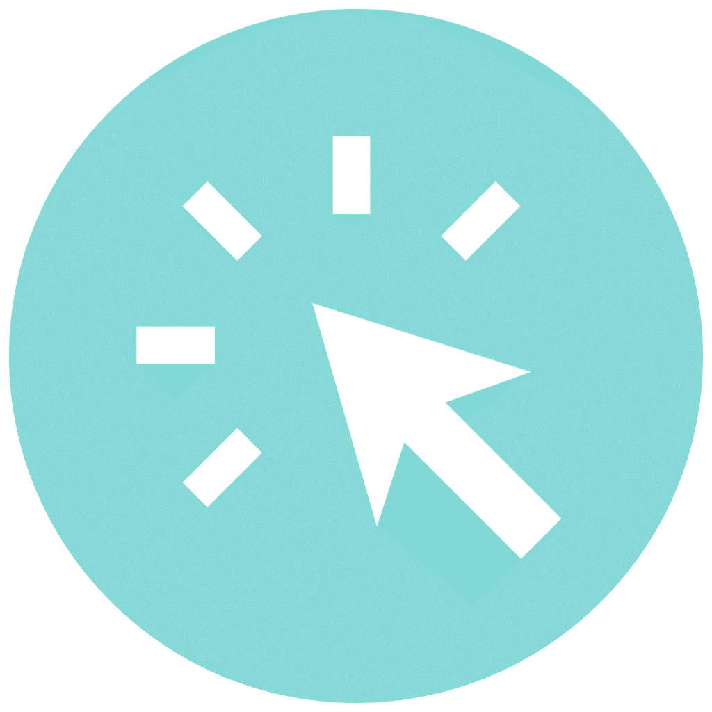 web traffic teal circle icon